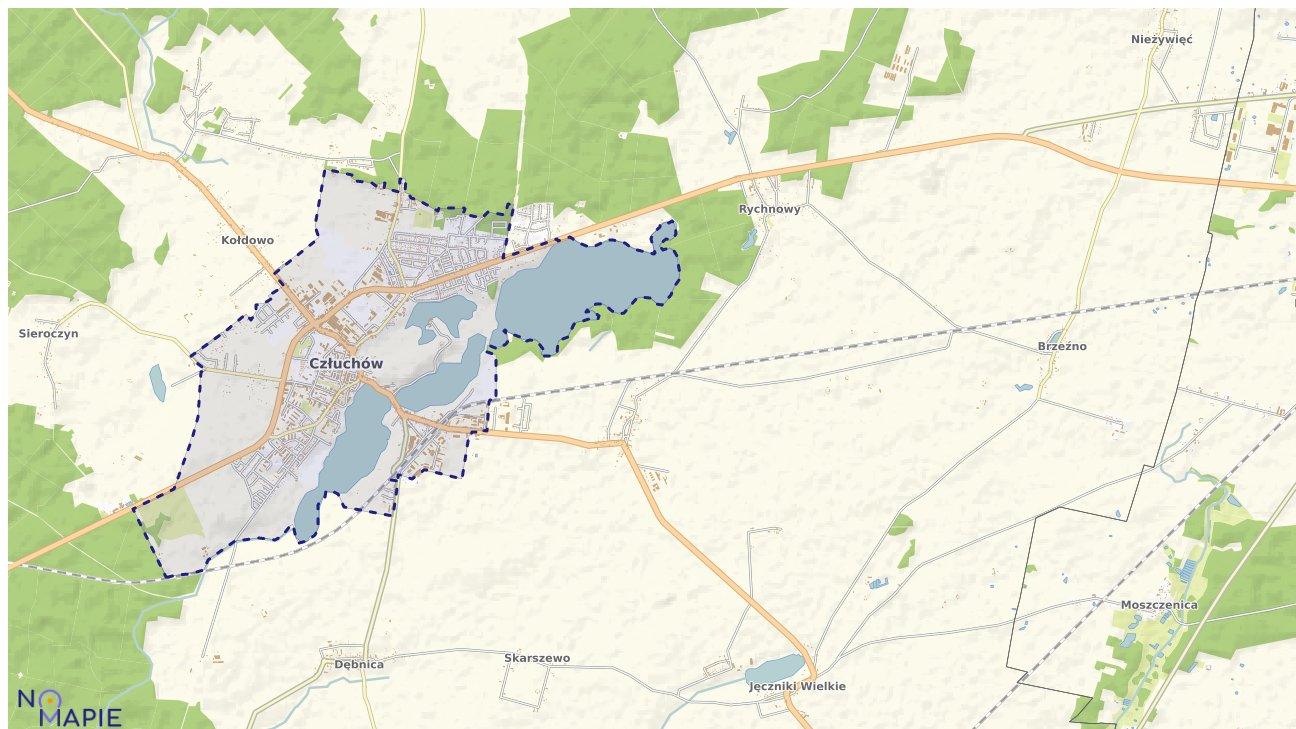 Mapa obszarów ochrony przyrody Człuchowa
