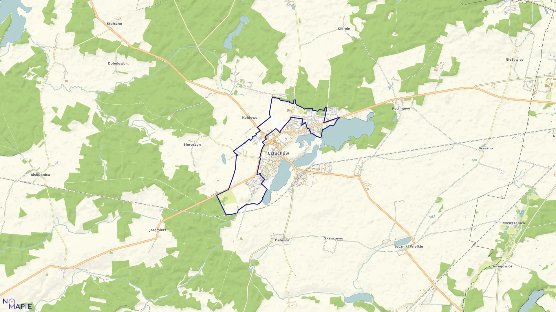 Mapa obrębu 27 w mieście Człuchów